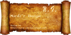 Murár Ibolya névjegykártya